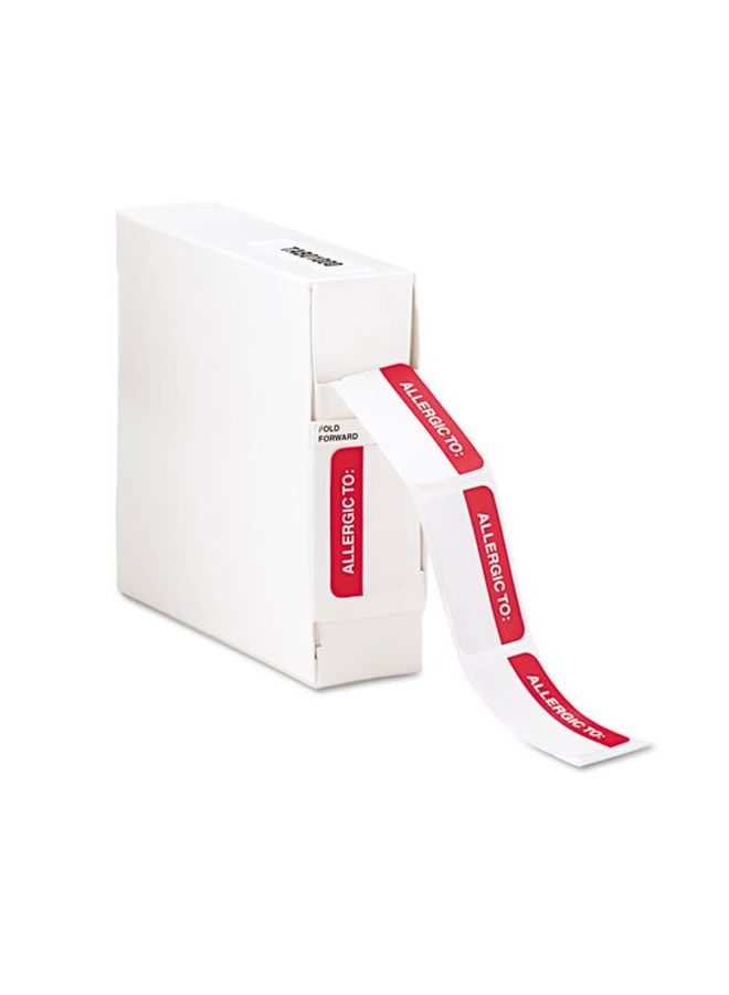 tabbies - 250-Piece Allergies Medical Label White/Red - Image 1