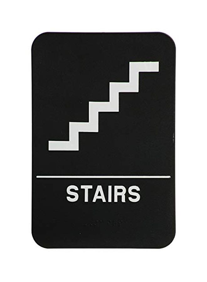 إشارة للدرج بطبعة كلمة "Stairs" ومكتوبة بطريقة بريل أسود/أبيض - v1552924701/N22192777A_1