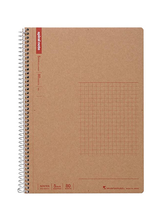 Pack Of 5 A5 Spiral Binding Notebook Brown/White - v1552924704/N22192725A_1