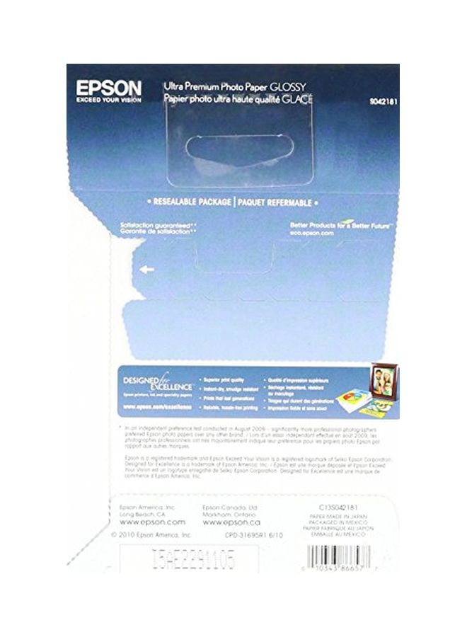 EPSON 60-Sheet Ultra Premium Glossy Photo Paper  - Image 2