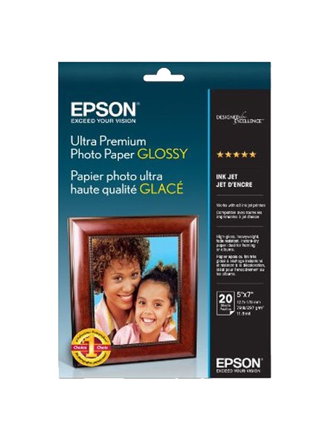 EPSON 00-Sheet Ultra Premium Glossy Photo Paper For Inkjet Printer 
