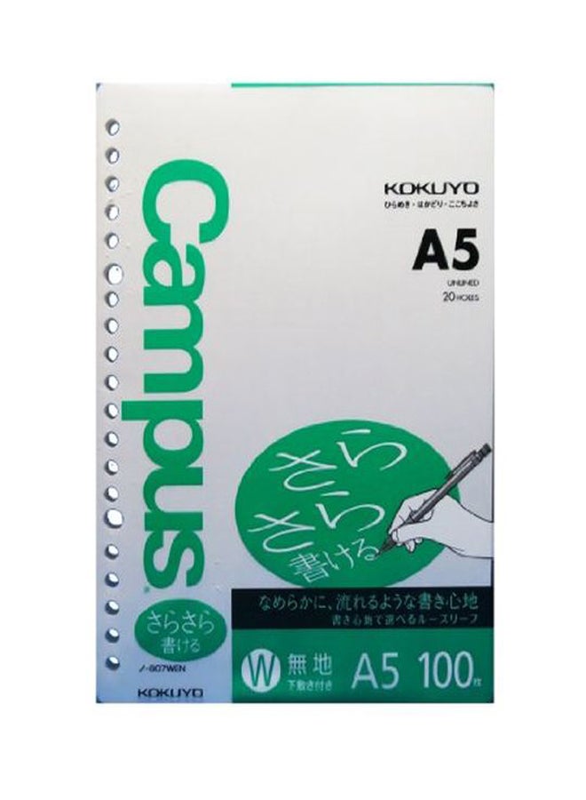 Kokuyo A5 20 Hole Loose Sheet  - Image 1