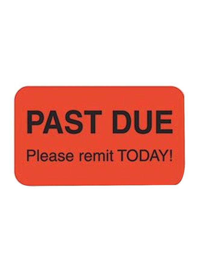 tabbies - 250-Piece Medical Past Due Label Set Red/Black - Image 1