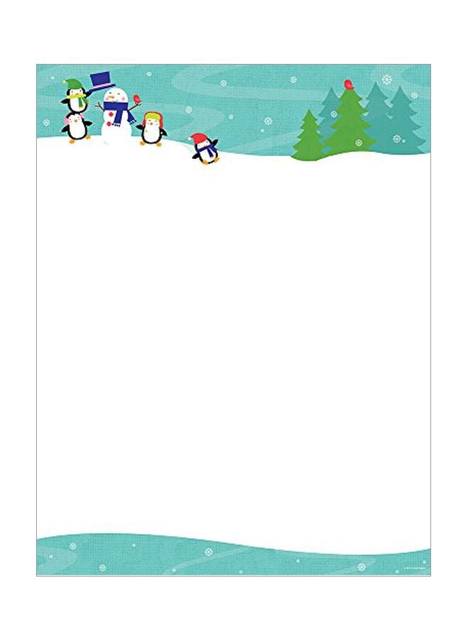 80-Sheet Penguin Letterhead White/Green/Black