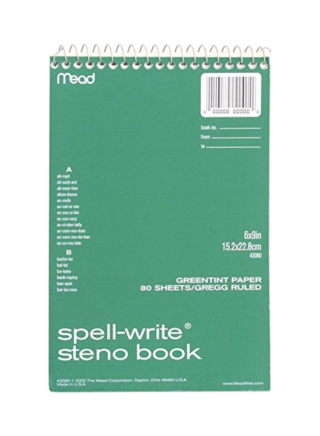 Spiral Binded Notebook Green/White - v1552924748/N22192882A_1