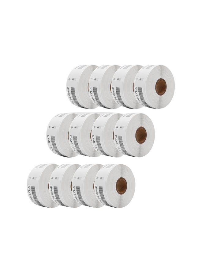 COLORWING 12-Piece Dymo Roll Address Label White - Image 1