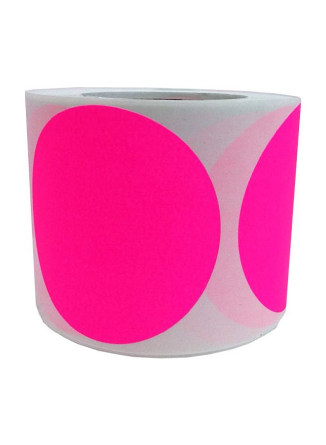 ملصقات تسمية بلون فلوري من 500 قطعة وردي