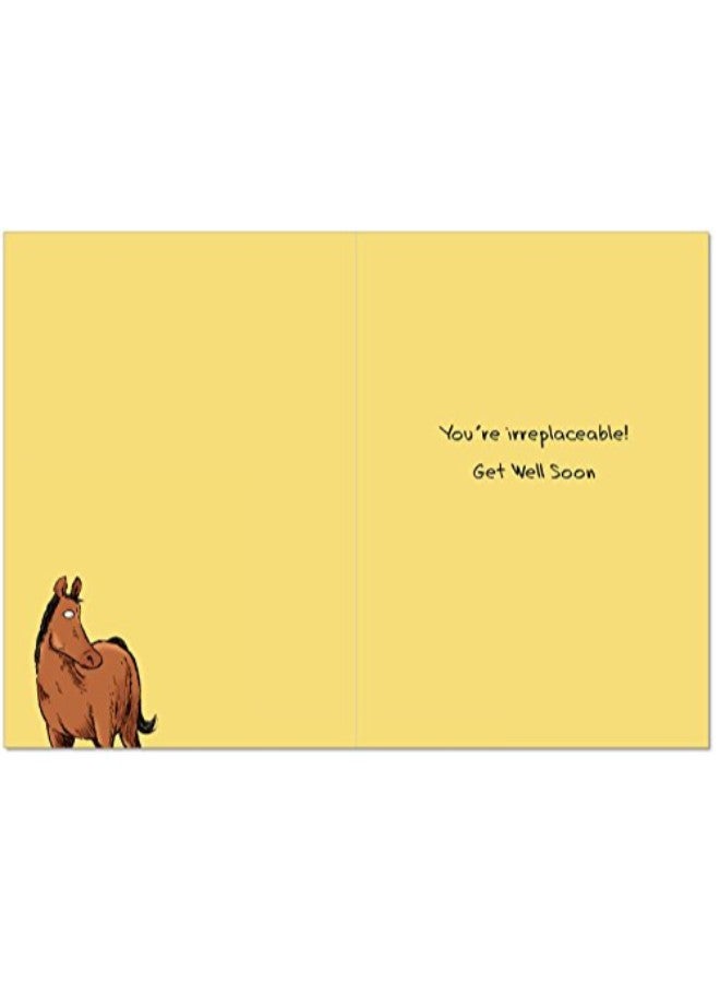 NobleWorks Horse Hip Funny Get Well Greeting Card - Image 2