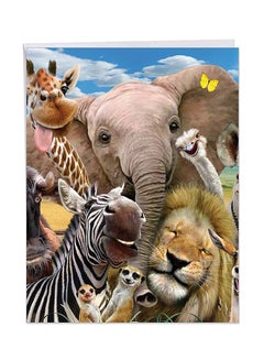 NobleWorks Jumbo Birthday Zoo Greeting Card With Envelope  - Image 1