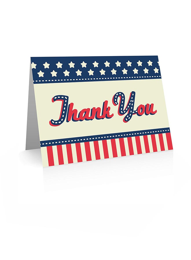 ليتل نوتس باي كومب تايم مجموعة مكونة من 24 بطاقة ملاحظات بتصميم وطني تحمل عبارة "Thank You"