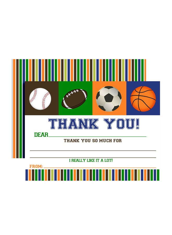 Amanda Creation Pack Of 10 All Star Sports Birthday Thank You Notes for Kids - Image 1