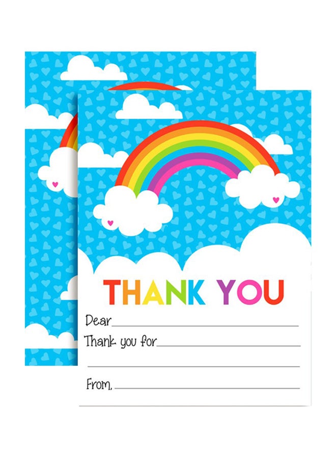 Amanda Creation Pack Of 10 Rainbow Themed Thank You Note - Image 1
