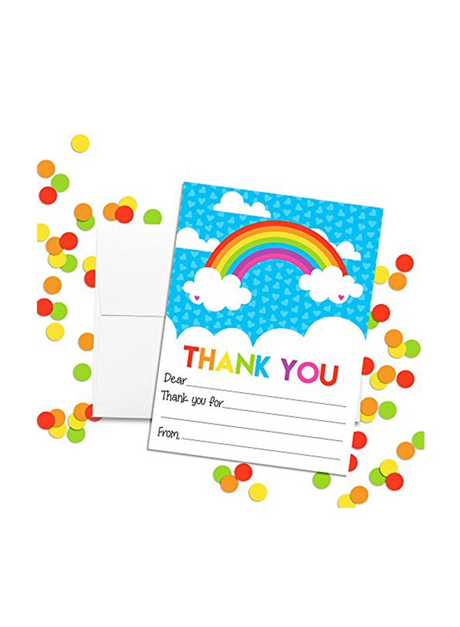 Amanda Creation Pack Of 10 Rainbow Themed Thank You Note - Image 2