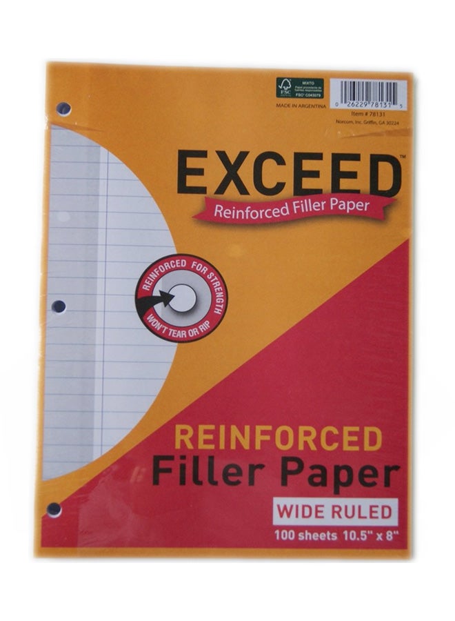 Exceed 100-Piece Reinforced Filler Paper