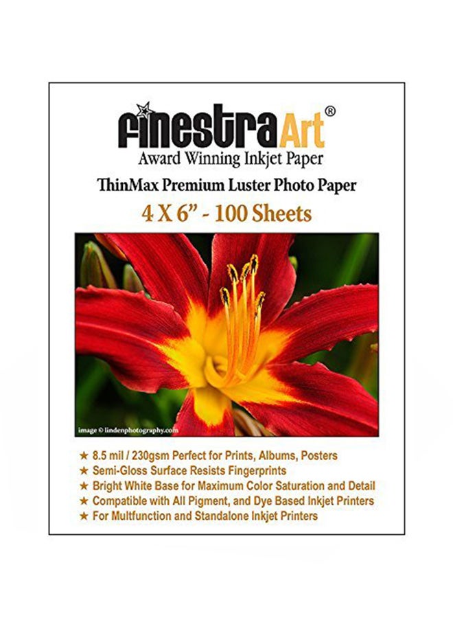Finestra Art 100-Sheet Luster Inkjet Photo Paper 