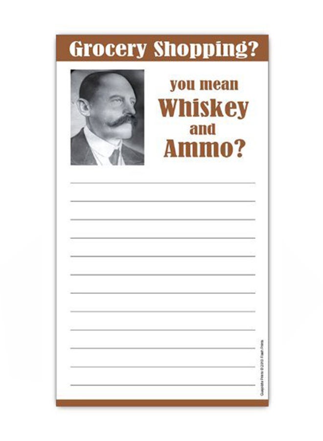 غواجولوتي برينتس دفتر ملاحظات مغناطيسي للبقالة أبيض