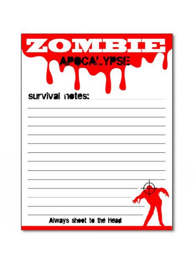 غواجولوتي برينتس هدية للهالوين على شكل مفكرة بتصميم زومبي مضحك أبيض