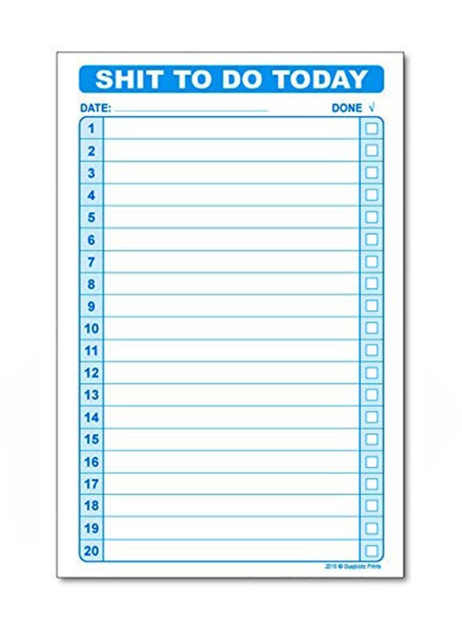 غواجولوتي برينتس مفكرة بعنوان 'Funny Shit To Do Today' من 50 ورقة متعدد الألوان