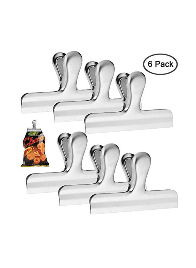 دانزي إكس عبوة ملاقط أكياس من 6 قطع فضي - Image 2