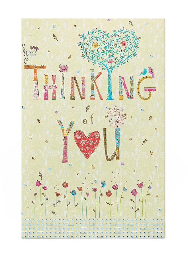 آميريكان جريتنغز بطاقة بعبارة "Thinking of You" بتصميم زهور - Image 1
