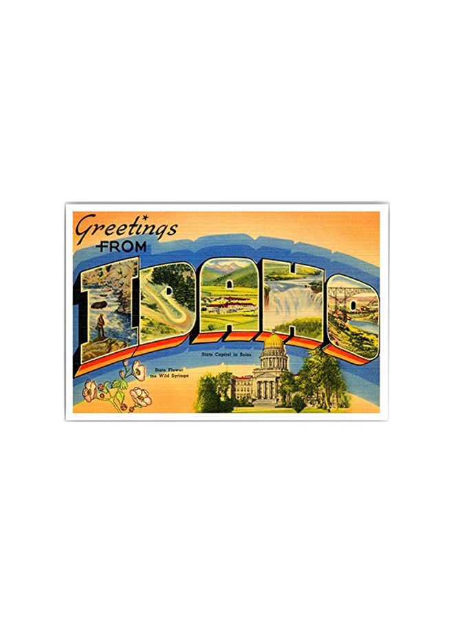بوست كارد فير - طقم من 20 بطاقة بريدية كلاسيكية مطبوعة بعبارة "Greetings From Idaho" - Image 1