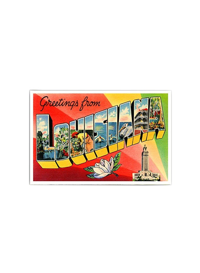 بوست كارد فير طقم من 20 بطاقة بريدية كلاسيكية مطبوعة بعبارة "Greetings From Louisiana"  - Image 1