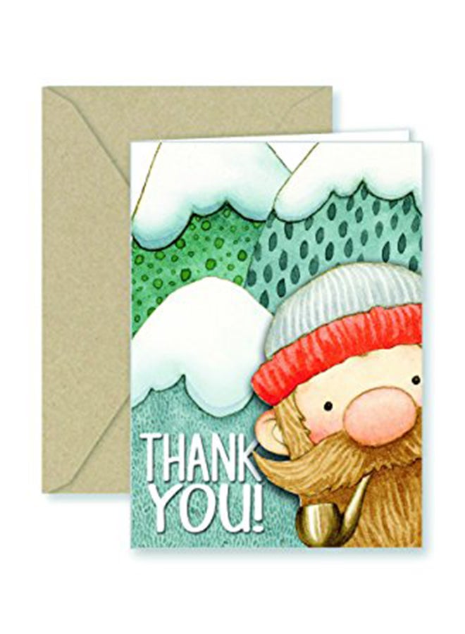 بيبر فرينزي مجموعة بطاقات ملاحظات بتصميم حطّاب وعبارة "Thank you" مكونة من 25 قطعة  - Image 2