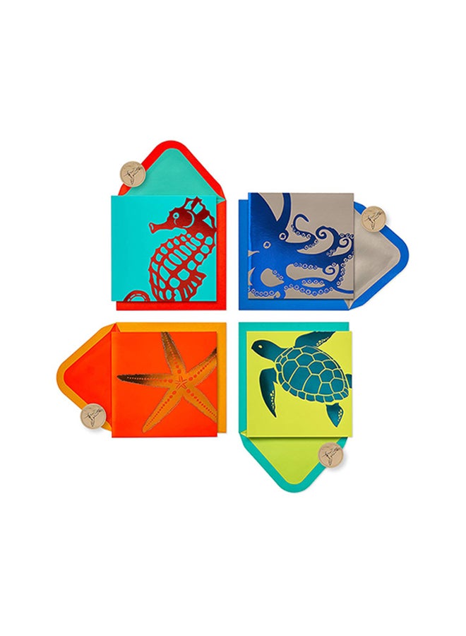 Papyrus Pack of 20 Graphic Sea Life Note Card - Image 1