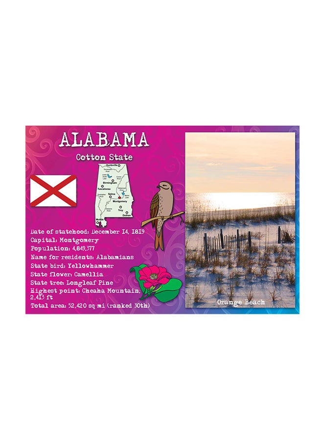 Postcard Fair Set Of 20 Alabama State Facts Postcard - Image 1