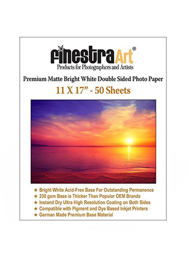 Finestra Art 50-Sheet Inkjet Printer Paper 