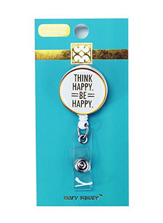 حلقة للشارات منقوش عليها عبارة "Think Happy" أزرق