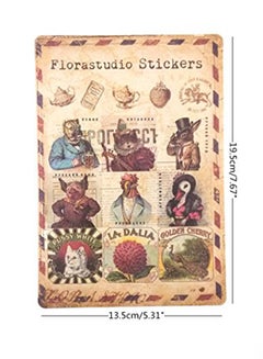 HONBAY Vintage Mix Pattern Pretty Sticker Paper Label Multicolour  - Image 2