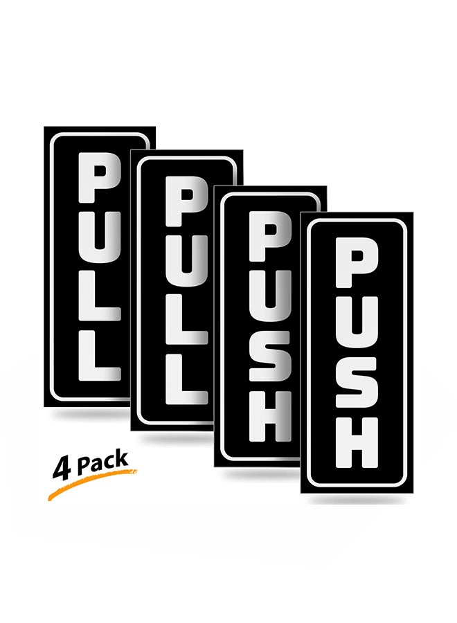 إزيفيكس حزمة ملصقات للافتات دفع وسحب الباب من قطعتين أسود/أبيض