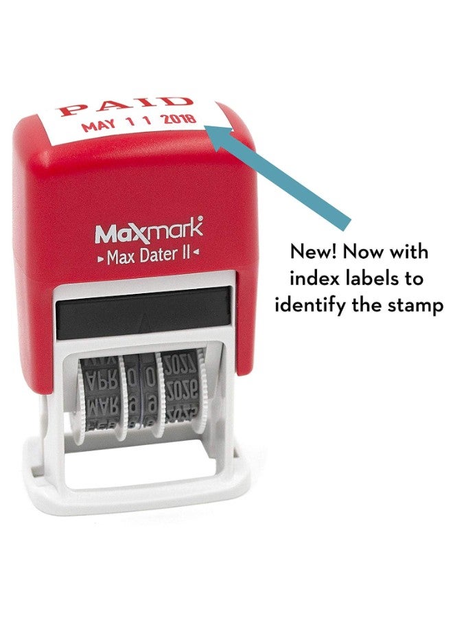 MaxMark Self-Inking Stamp Pad and Refill With Paid Phrase And Date Red - Image 3