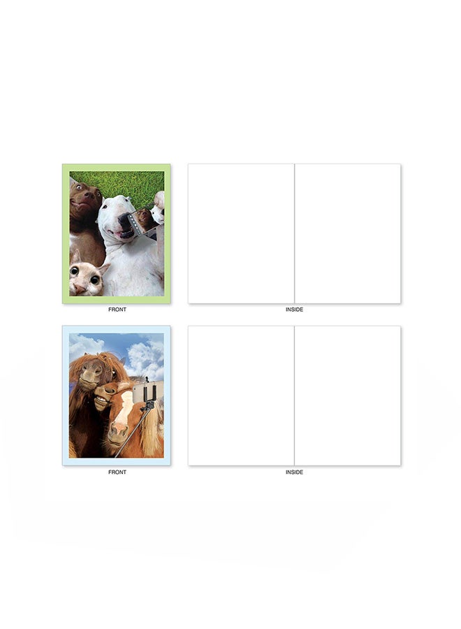 Pack Of 10 Humorous Animal Selfies Greeting Card