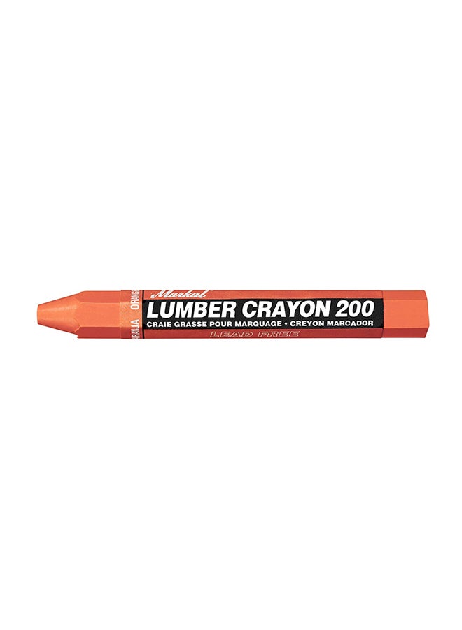 12-Piece 200 Lumber Crayon Permanent Marker Orange