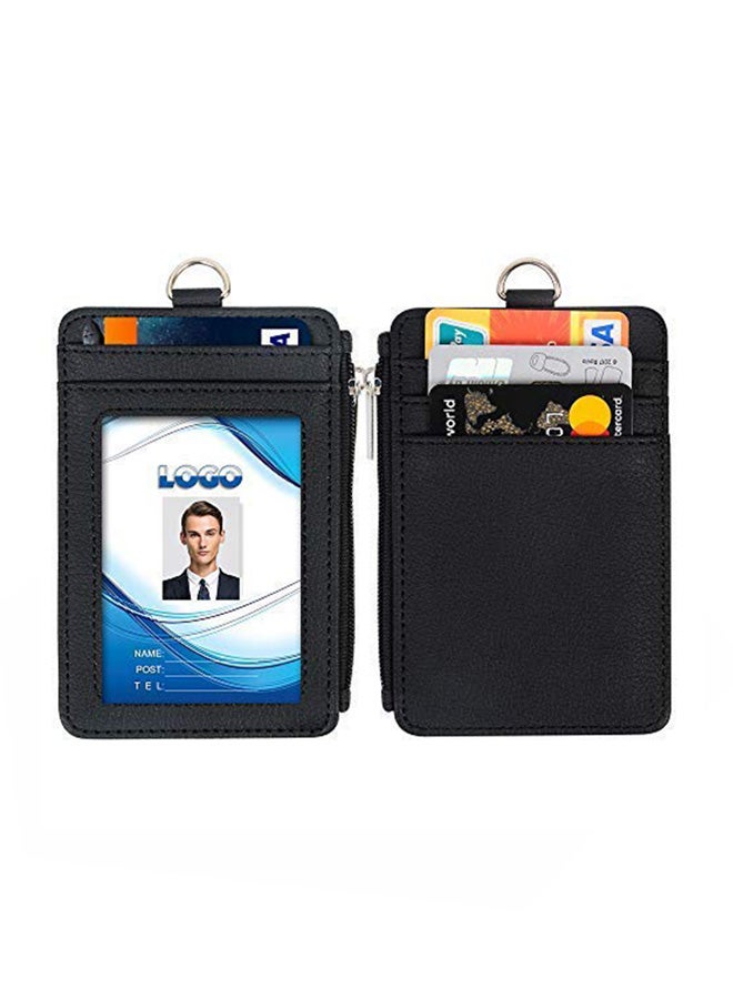 Life-Mate PU Leather ID Badge Card Holder Black  - Image 2
