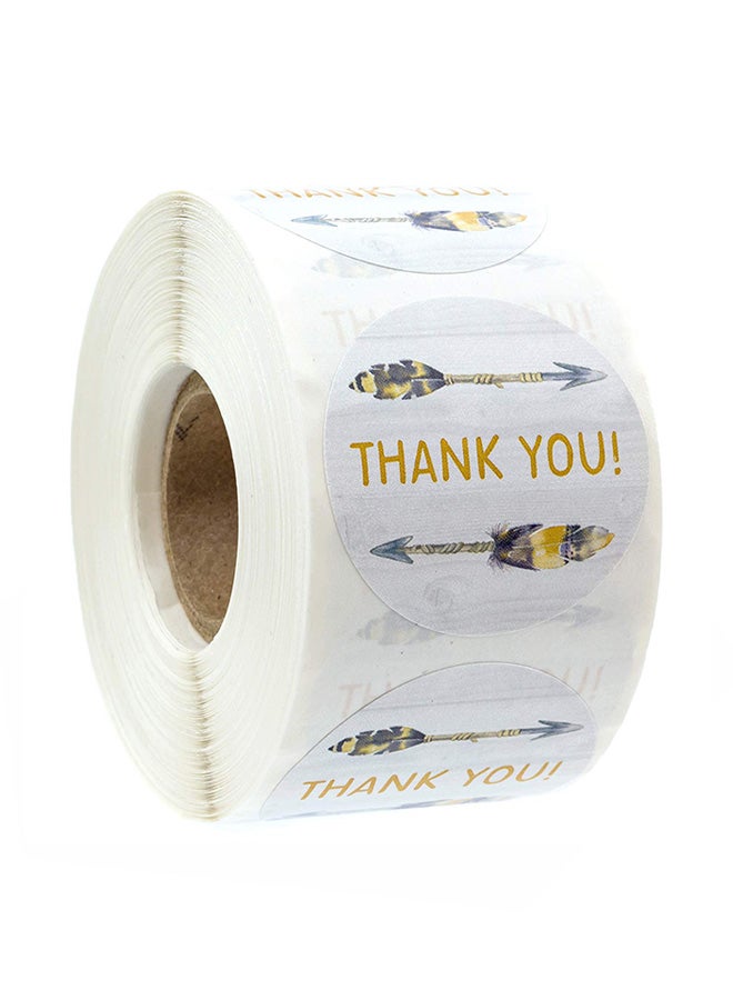 SBlabels Pack Of 500 Bohemian Arrow Thank You Sticker White - Image 1