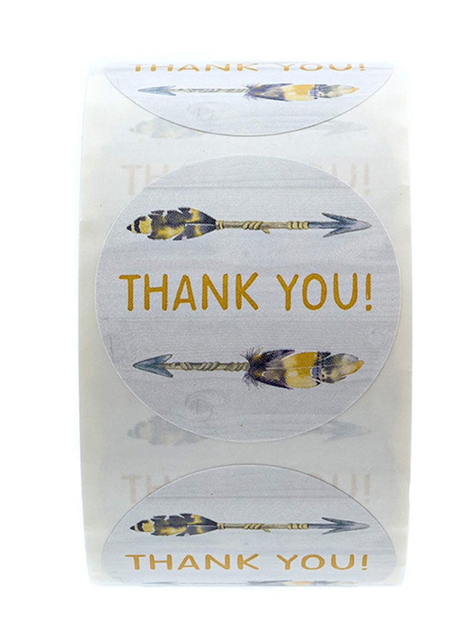 SBlabels Pack Of 500 Bohemian Arrow Thank You Sticker White - Image 2