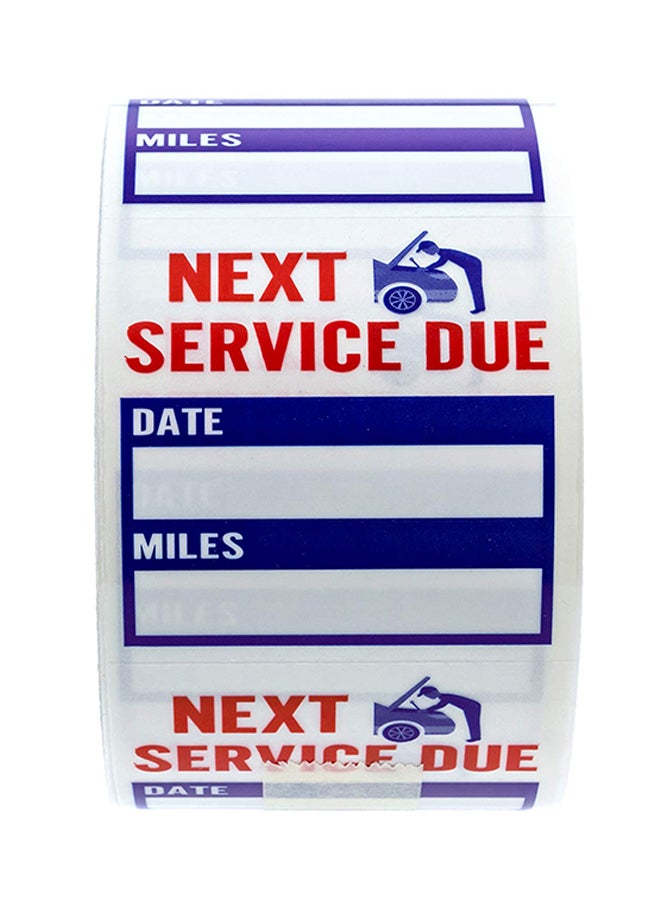 SBlabels 500-Piece Service Reminder Sticker Red/White/Blue - Image 1