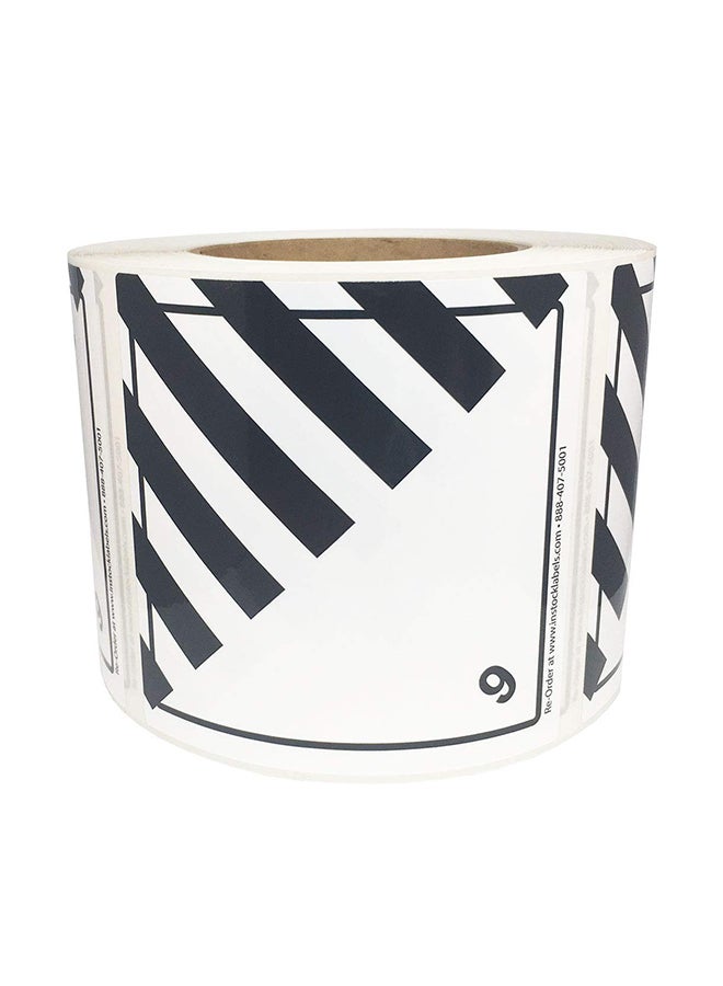 إن ستوك ليبلز.كوم ملصقات تحذيرية لشحن المواد الخطرة وفق تعليمات وزراة النقل الأميركية 500 قطعة أسود/أبيض - Image 1