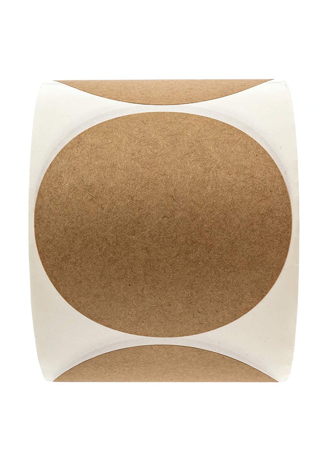 SBlabels 500-Piece Natural Brown Kraft Sticker Brown/White - Image 1