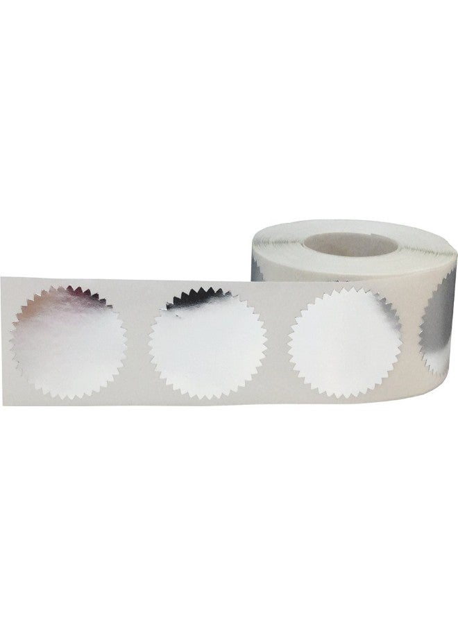 إن ستوك ليبلز.كوم مجموعة ملصقات مسننة لإغلاق الأظرف مكونة من 500 قطعة فضي لامع - Image 3