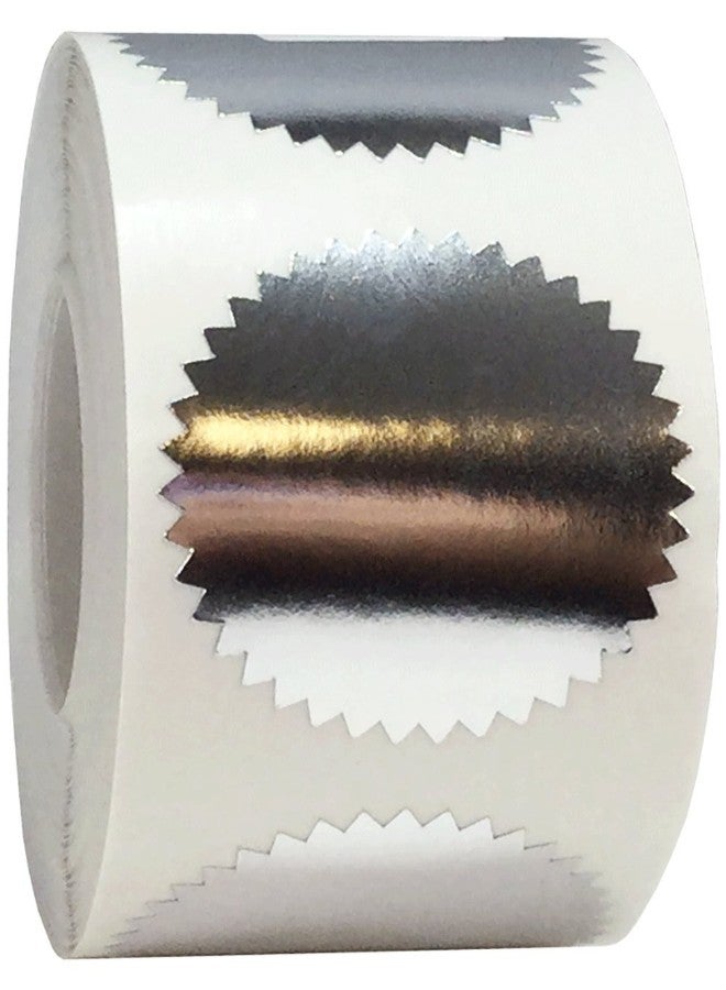 إن ستوك ليبلز.كوم مجموعة ملصقات مسننة لإغلاق الأظرف مكونة من 500 قطعة فضي لامع - Image 2