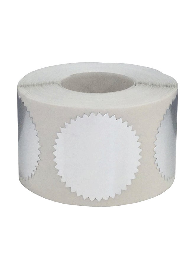 إن ستوك ليبلز.كوم مجموعة ملصقات مسننة لإغلاق الأظرف مكونة من 500 قطعة فضي لامع - Image 1