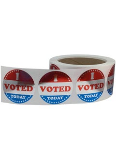 InStockLabels.com 500-Piece I Voted Today Circle Sticker Metallic Silver  - Image 2