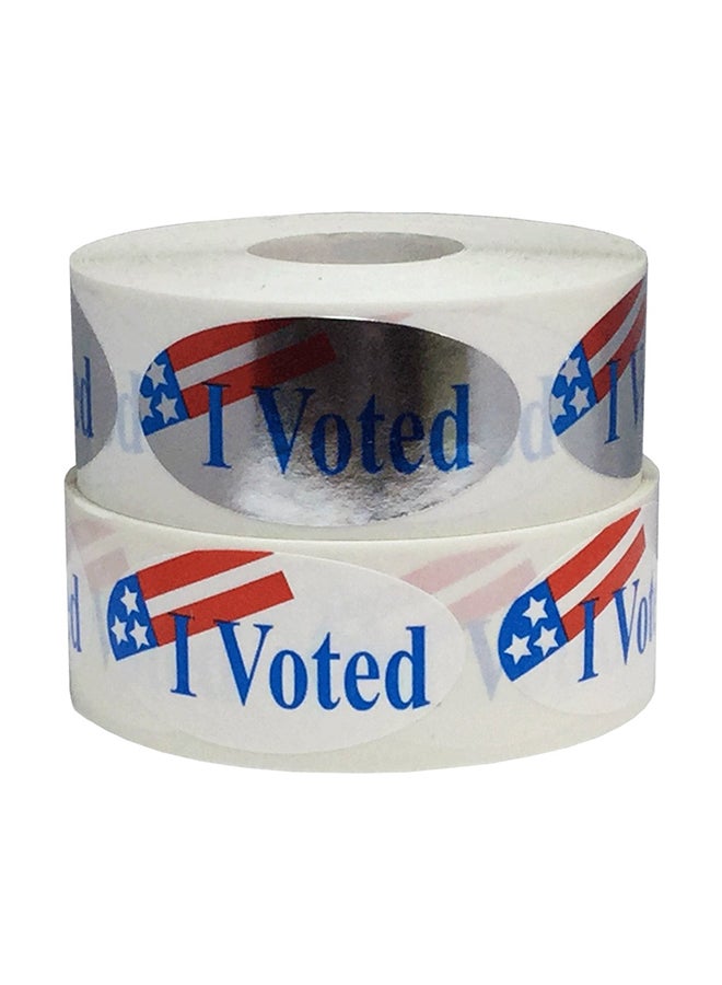 إن ستوك ليبلز.كوم 500 قطعة من ملصقات للارتداء بعبارة "I Voted" بلاصق آمن فضي لامع - Image 1