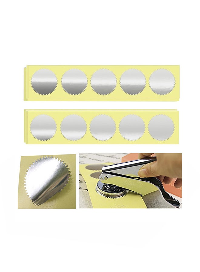 MDLG Pack Of 100 Vintage Embosser Stamp Sticker Silver - Image 1