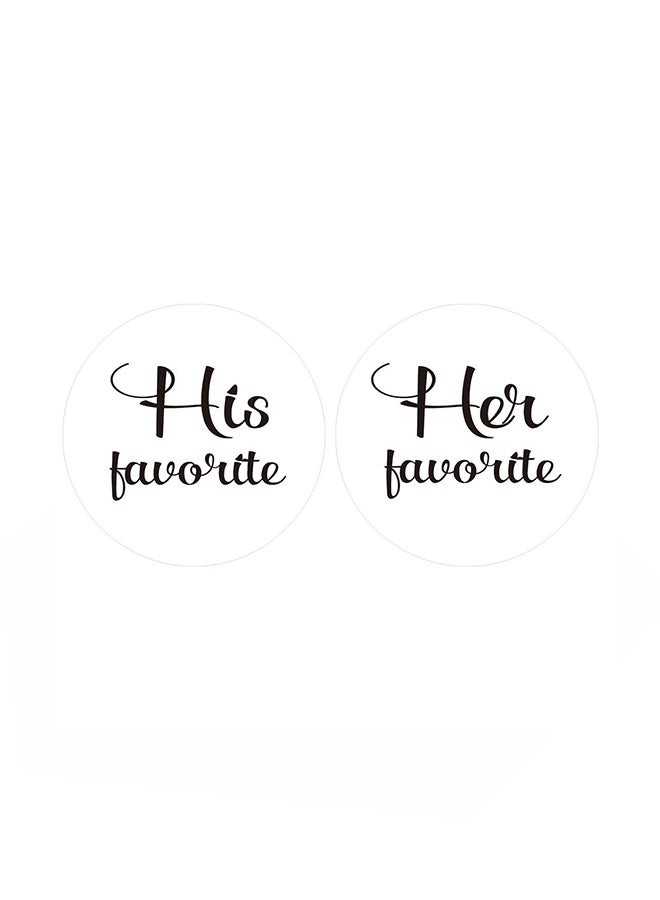 MAGJUCHE - Pack Of 80 White his Favourite and her Favourite Wedding Sticker White - Image 1