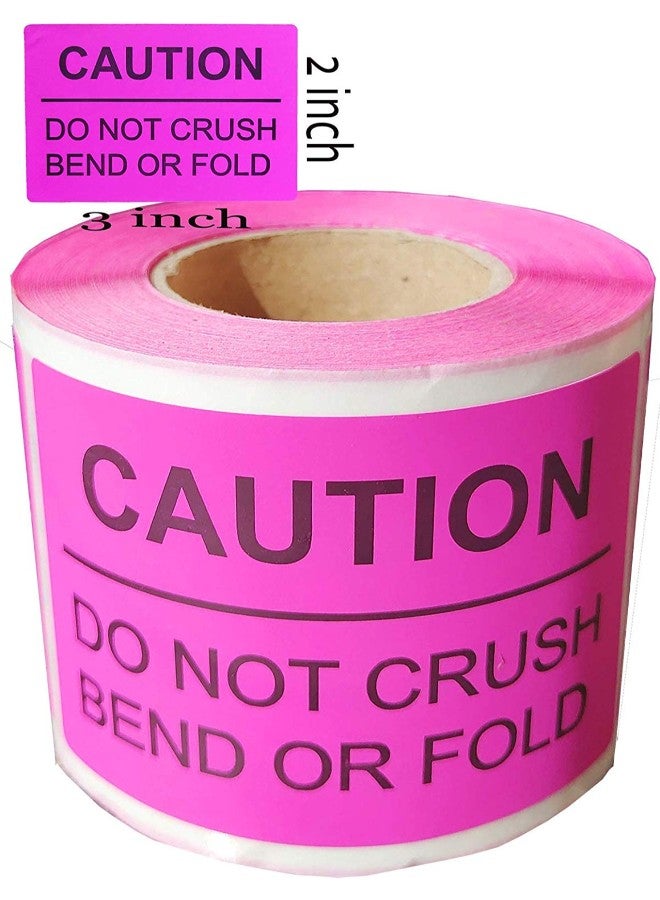 Remarkable Do Not Crush Bend Or Fold Warning Shipping Sticker Pink - Image 3